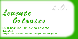 levente orlovics business card